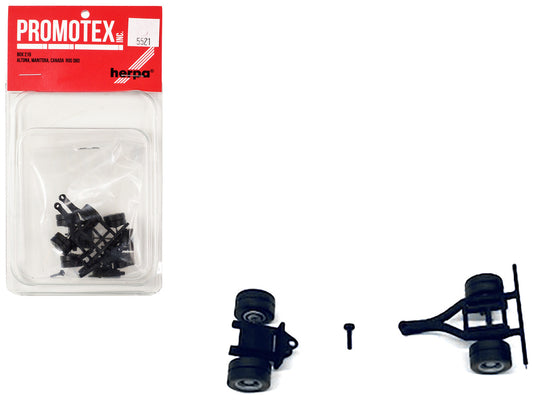 Lowboy Single Axle Booster with Integrated Rear Axle and Fenders (2 Sets) 1/87 (HO) Plastic Model by Promotex by Promotex