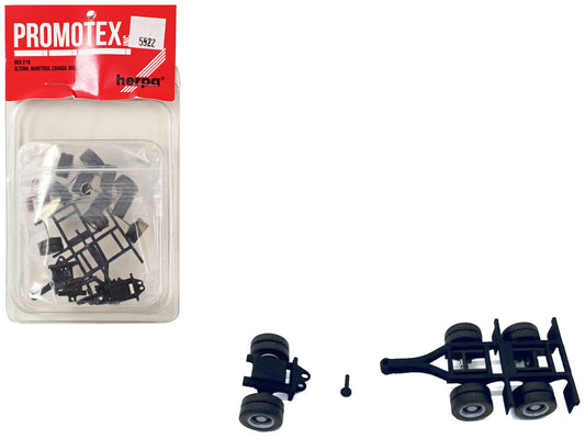 Lowboy Dual Axle Booster with Integrated Rear Axle and Fenders (2 Sets) 1/87 (HO) Plastic Model by Promotex by Promotex