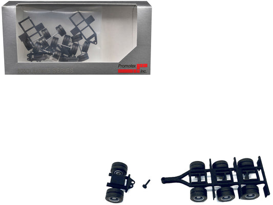 Lowboy Tri-Axle Booster with Integrated Rear Axle and Fenders (2 Sets) 1/87 (HO) Plastic Model by Promotex by Promotex