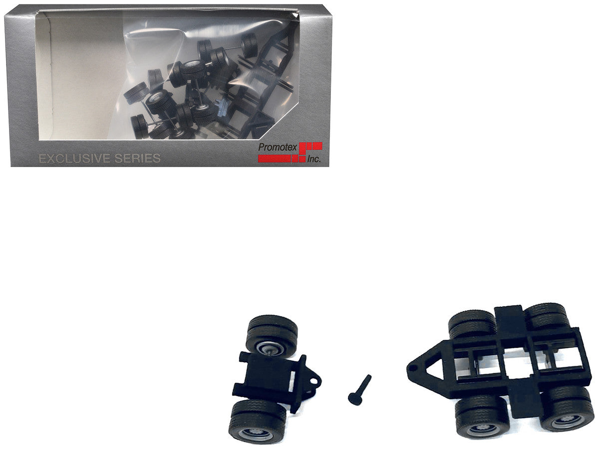 Lowboy Dual Axle Booster with Integrated Rear Axle (2 Sets) 1/87 (HO) Plastic Model by Promotex by Promotex