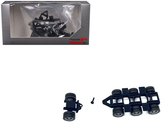 Lowboy Tri-Axle Booster with Integrated Rear Axle (2 Sets) 1/87 (HO) Plastic Model by Promotex by Promotex