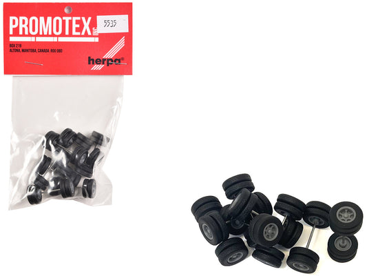 6-Spoke Rear Wheelset Set of 8 pieces 1/87 (HO) Plastic Model by Promotex by Promotex