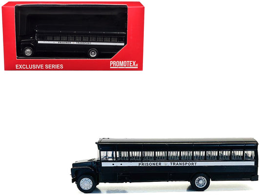 Prisoner Transport Bus Black 1/87 (HO) Plastic Model Car by Promotex by Promotex