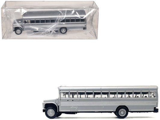 School Bus Silver Metallic 1/87 (HO) Plastic Model by Promotex by Promotex