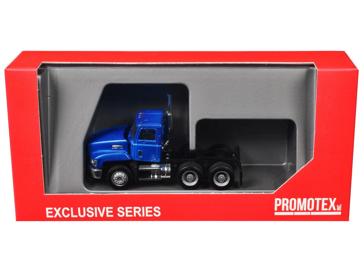 Mack 603 Short Day Cab Blue Metallic 1/87 (HO) Plastic Model Car by Promotex by Promotex
