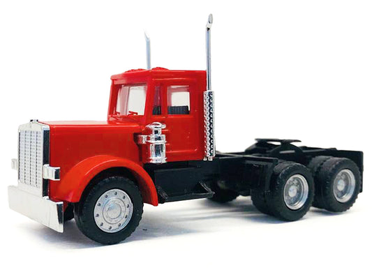 Peterbilt Short Day Cab with Updated Grill Red 1/87 (HO) Plastic Model Car by Promotex by Promotex