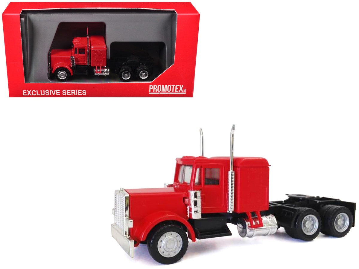 Peterbilt Long Tractor Red 1/87 (HO) Plastic Model Car by Promotex by Promotex