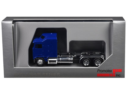 Kenworth K100 with 1-Bar Grill and X-Long Chrome Chassis Blue 1/87 (HO) Plastic Model Car by Promotex by Promotex