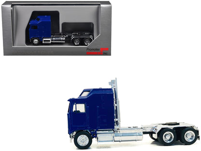 Kenworth K100 with 1-Bar Grill and X-Long Chrome Chassis Blue 1/87 (HO) Plastic Model Car by Promotex by Promotex