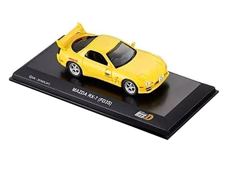 Mazda RX-7 (FD3S) RHD (Right Hand Drive) Yellow "Initial D" Manga 1/64 Diecast Model Car by Kyosho by Kyosho
