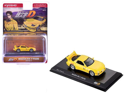 Mazda RX-7 (FD3S) RHD (Right Hand Drive) Yellow "Initial D" Manga 1/64 Diecast Model Car by Kyosho by Kyosho