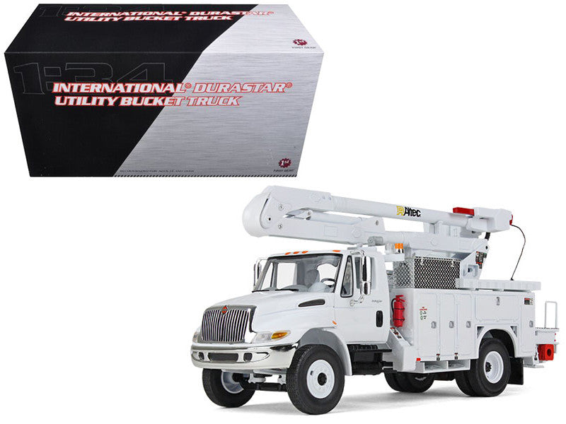 International DuraStar Utility Bucket Truck "Altec" White 1/34 Diecast Model by First Gear-0