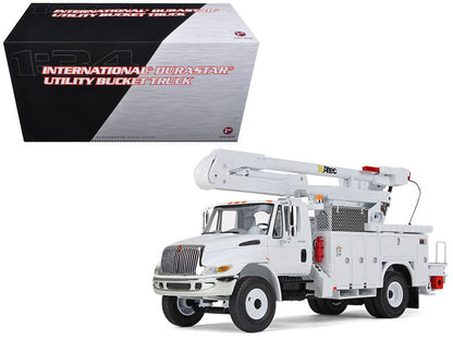 International DuraStar Utility Bucket Truck "Altec" White 1/34 Diecast Model by First Gear-0