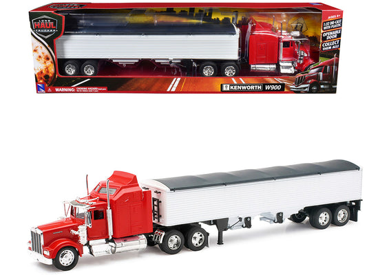Kenworth W900 Grain Truck Red and White "Long Haul Truckers" Series 1/32 Diecast Model by New Ray by New Ray