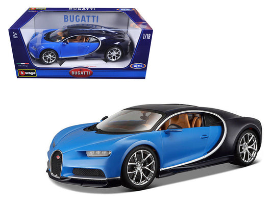 2016 Bugatti Chiron Blue 1/18 Diecast Model Car by Bburago by Bburago