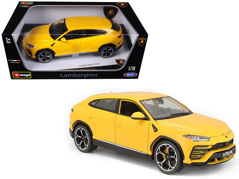 Lamborghini Urus Yellow 1/18 Diecast Model Car by Bburago by Bburago