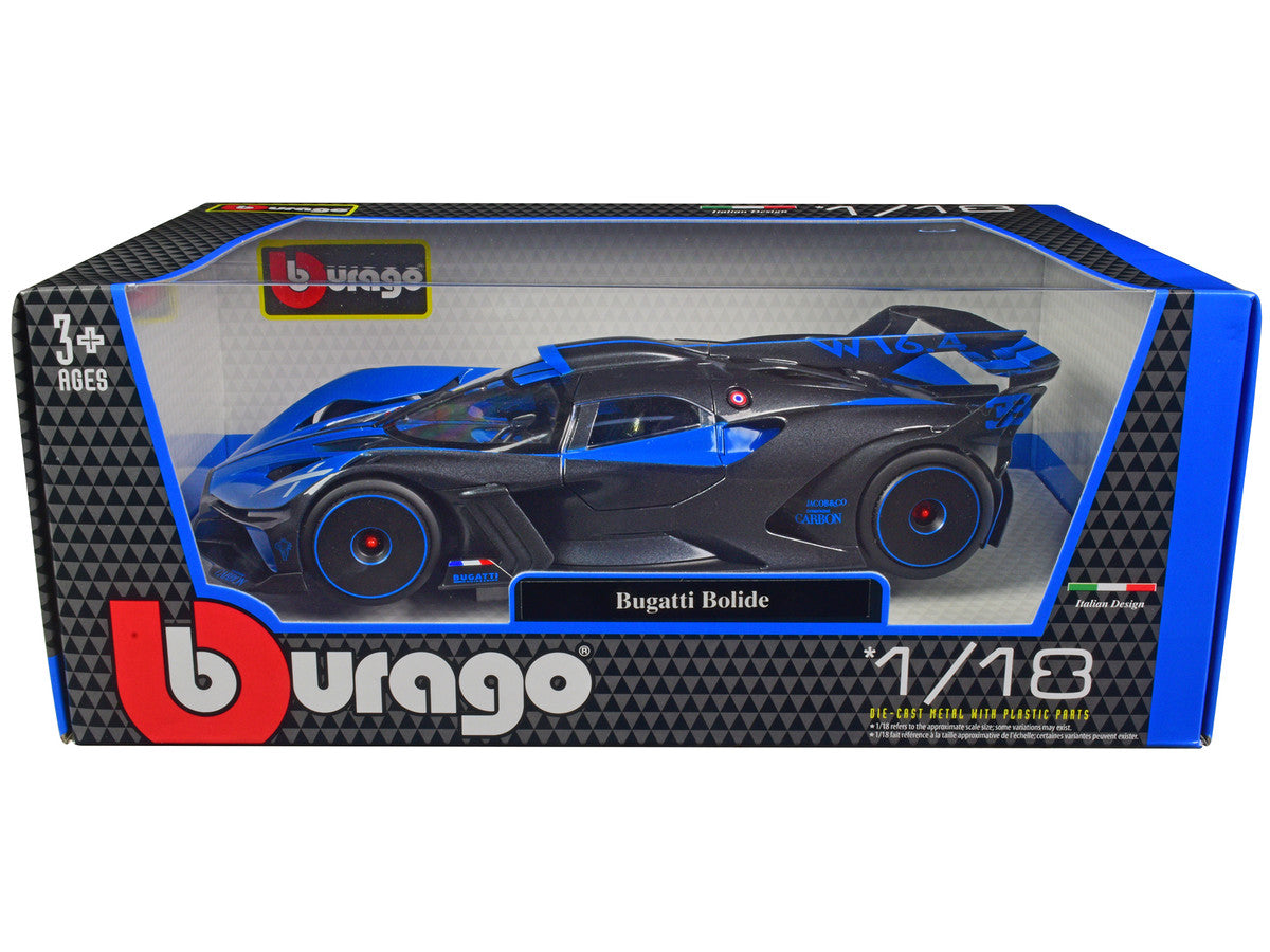 Bugatti Bolide Blue and Carbon Gray 1/18 Diecast Model Car by Bburago by Bburago