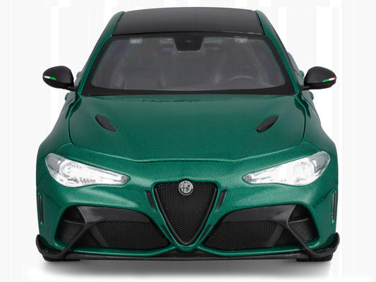 Alfa Romeo Giulia GTA Green Metallic with Carbon Top 1/18 Diecast Model Car by Bburago by Bburago