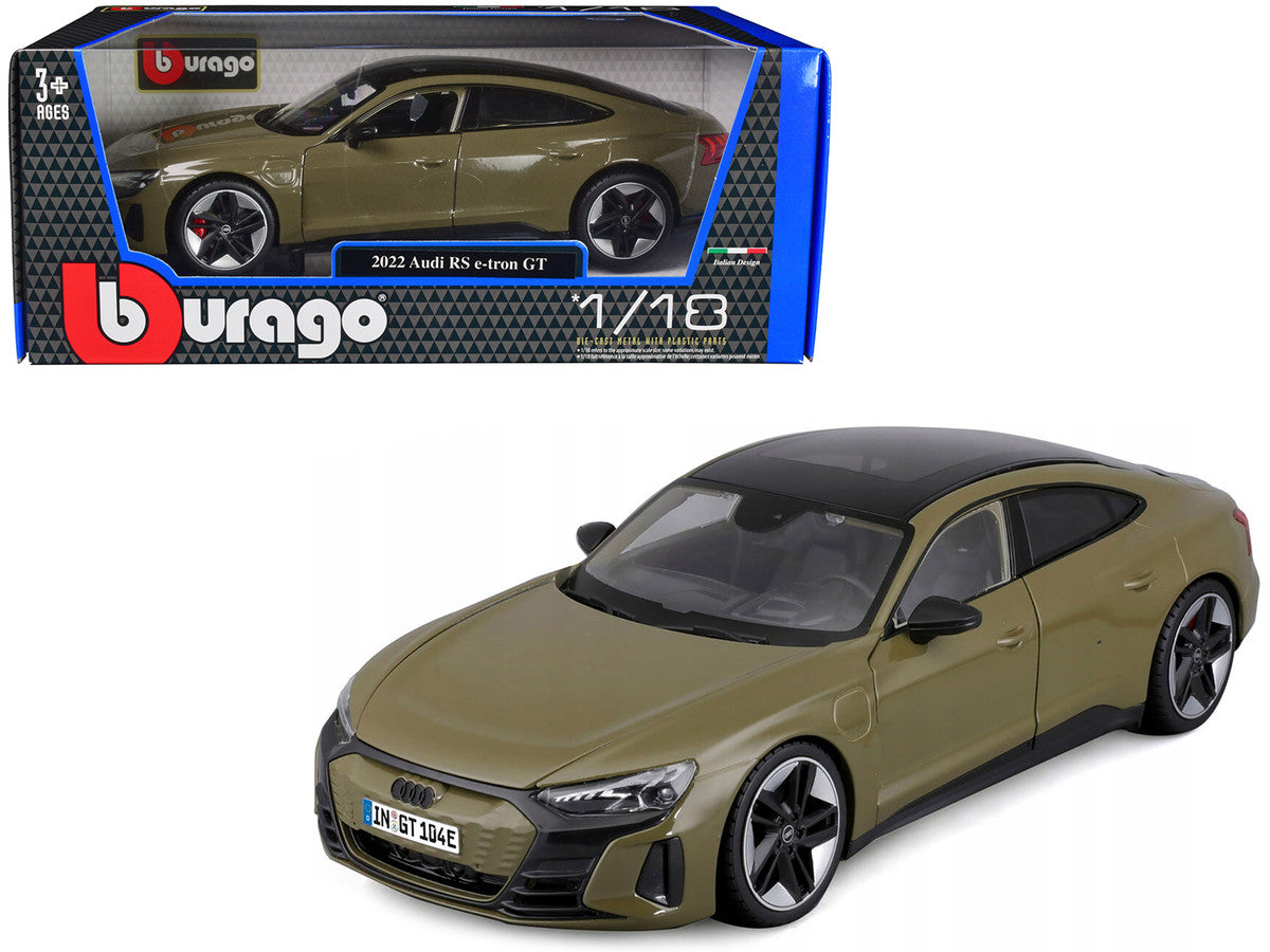 2022 Audi RS e-tron GT Dark Green with Sunroof 1/18 Diecast Model Car by Bburago by Bburago