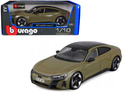 2022 Audi RS e-tron GT Dark Green with Sunroof 1/18 Diecast Model Car by Bburago by Bburago