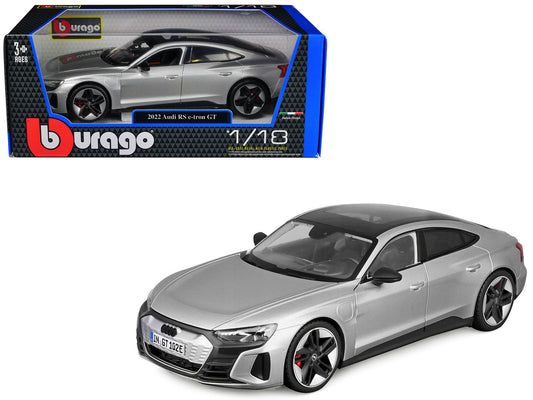 2022 Audi RS e-tron GT Silver Metallic with Sunroof 1/18 Diecast Model Car by Bburago by Bburago