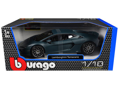 Lamborghini Temerario Matt Blue Metallic 1/18 Diecast Model Car by Bburago by Bburago