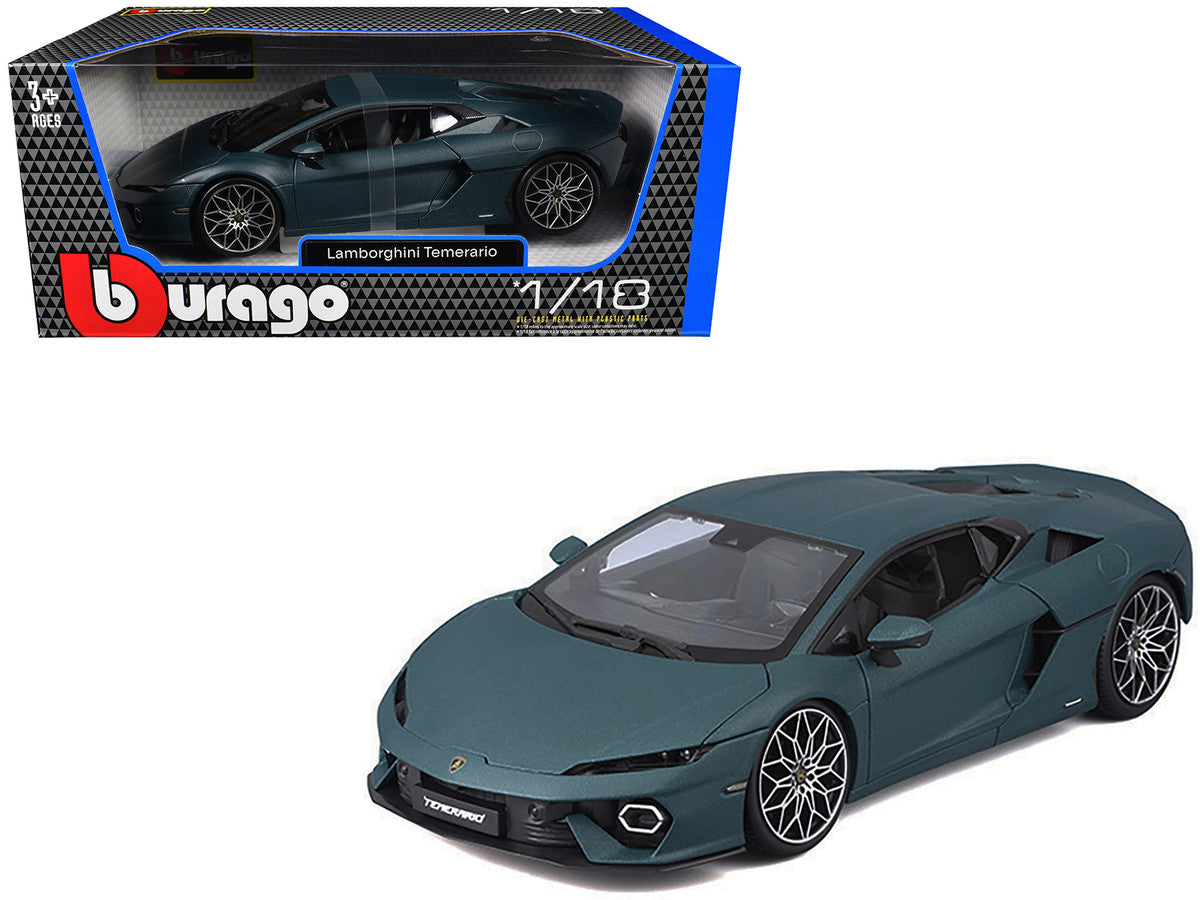 Lamborghini Temerario Matt Blue Metallic 1/18 Diecast Model Car by Bburago by Bburago