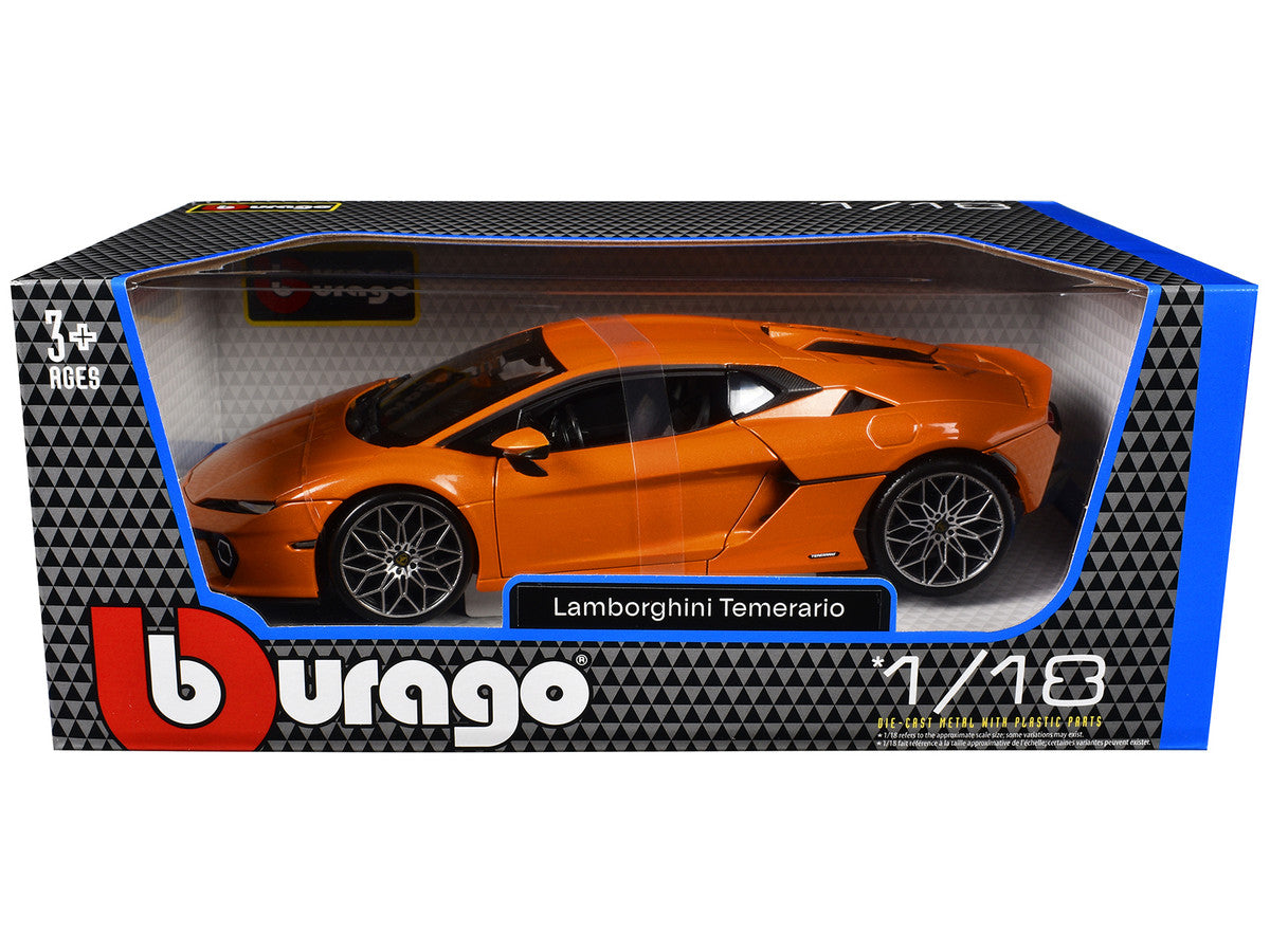 Lamborghini Temerario Orange Metallic 1/18 Diecast Model Car by Bburago by Bburago