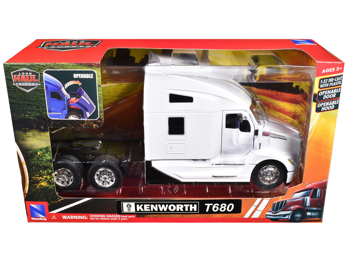 Kenworth T680 Truck Tractor White "Long Haul Truckers" Series 1/32 Diecast Model by New Ray by New Ray