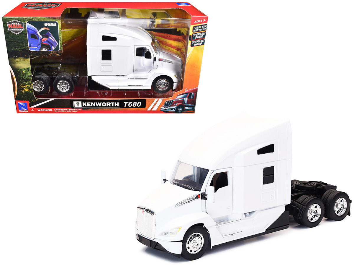 Kenworth T680 Truck Tractor White "Long Haul Truckers" Series 1/32 Diecast Model by New Ray by New Ray
