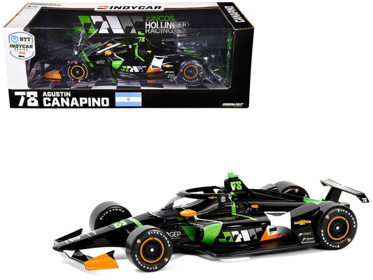 Dallara IndyCar #78 Agustin Canapino "JHR" Juncos Hollinger Racing "NTT IndyCar Series" (2024) 1/18 Diecast Model Car by Greenlight by Greenlight