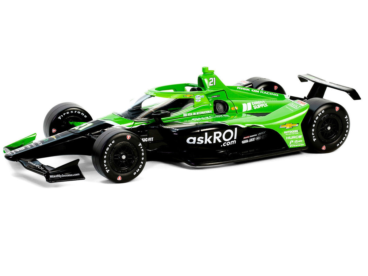 Dallara IndyCar #21 Rinus VeeKay "Risk On International" Ed Carpenter Racing "NTT IndyCar Series" (2024) 1/18 Diecast Model Car by Greenlight by Greenlight