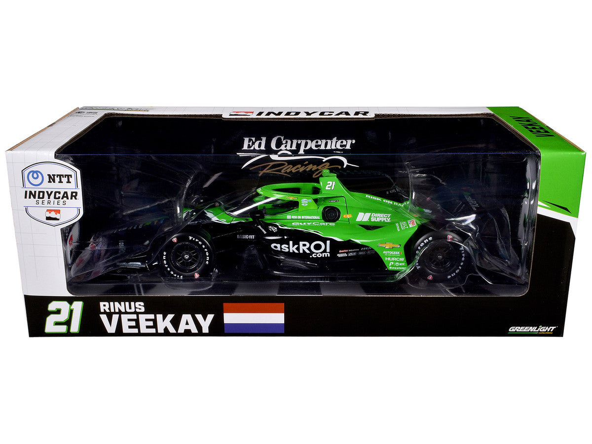 Dallara IndyCar #21 Rinus VeeKay "Risk On International" Ed Carpenter Racing "NTT IndyCar Series" (2024) 1/18 Diecast Model Car by Greenlight by Greenlight