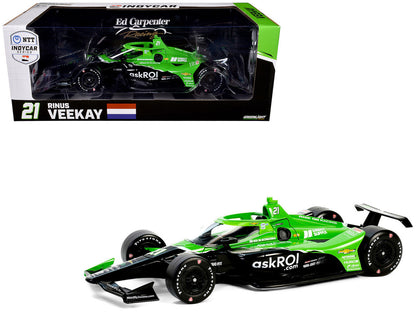 Dallara IndyCar #21 Rinus VeeKay "Risk On International" Ed Carpenter Racing "NTT IndyCar Series" (2024) 1/18 Diecast Model Car by Greenlight by Greenlight