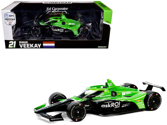 Dallara IndyCar #21 Rinus VeeKay "Risk On International" Ed Carpenter Racing "NTT IndyCar Series" (2024) 1/18 Diecast Model Car by Greenlight by Greenlight