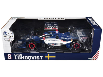 Dallara IndyCar #8 Linus Lundqvist "The American Legion" Chip Ganassi Racing (Road Course Configuration) "NTT IndyCar Series" (2024) 1/18 Diecast Model Car by Greenlight by Greenlight