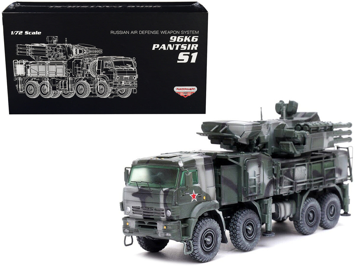 Pantsir S1 96K6 Self-Propelled Air Defense Weapon System Tri-Color Camouflage "Russia's Armed Forces" "Armor Premium" Series 1/72 Diecast Model by Panzerkampf by Panzerkampf