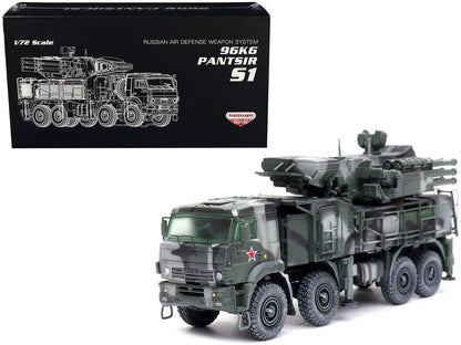 Pantsir S1 96K6 Self-Propelled Air Defense Weapon System Tri-Color Camouflage "Russia's Armed Forces" "Armor Premium" Series 1/72 Diecast Model by Panzerkampf by Panzerkampf