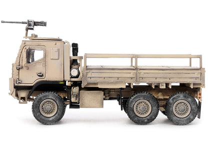 M1083 MTV (Medium Tactical Vehicle) Armored Cab Cargo Truck with Turret Desert Camouflage "US Army" "Armor Premium" Series 1/72 Diecast Model by Panzerkampf by Panzerkampf