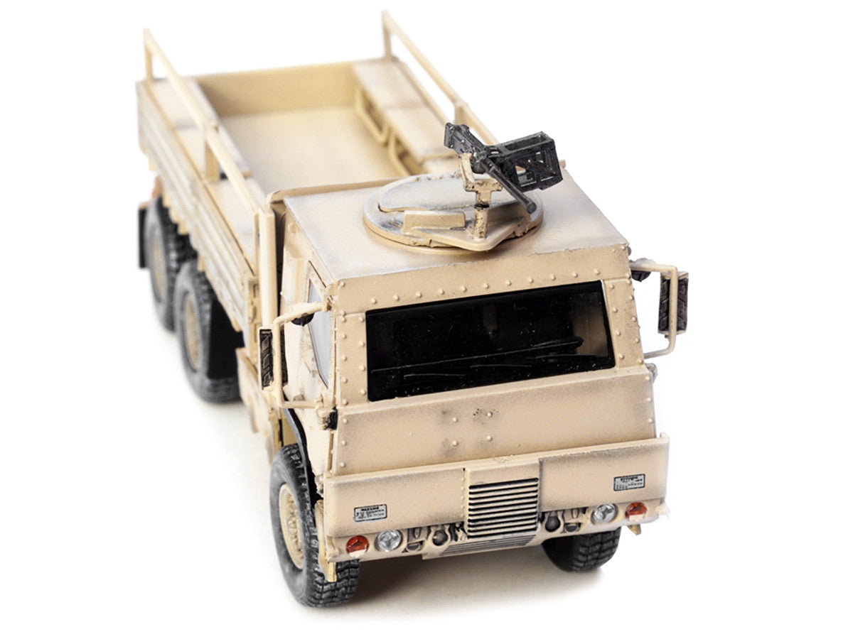 M1083 MTV (Medium Tactical Vehicle) Armored Cab Cargo Truck with Turret Desert Camouflage "US Army" "Armor Premium" Series 1/72 Diecast Model by Panzerkampf by Panzerkampf