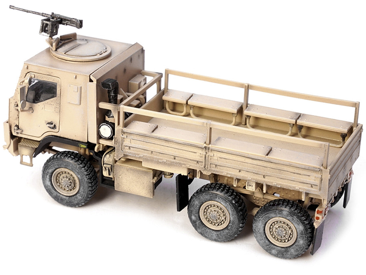 M1083 MTV (Medium Tactical Vehicle) Armored Cab Cargo Truck with Turret Desert Camouflage "US Army" "Armor Premium" Series 1/72 Diecast Model by Panzerkampf by Panzerkampf