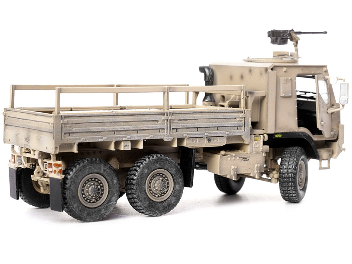 M1083 MTV (Medium Tactical Vehicle) Armored Cab Cargo Truck with Turret Desert Camouflage "US Army" "Armor Premium" Series 1/72 Diecast Model by Panzerkampf by Panzerkampf