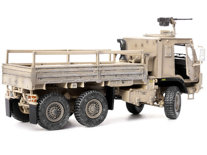 M1083 MTV (Medium Tactical Vehicle) Armored Cab Cargo Truck with Turret Desert Camouflage "US Army" "Armor Premium" Series 1/72 Diecast Model by Panzerkampf by Panzerkampf