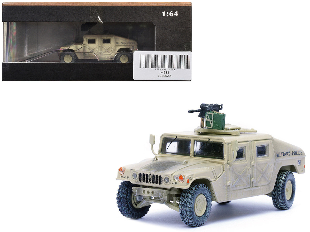 M988 Modern 4×4 Utility Vehicle with Grenade Launcher Desert Sand "Military Police 4th Traffic Platoon A company 92nd MP Battalion 89th MP Brigade Ad Daman Saudi Arabia Gulf War" (1990) "Military Miniature" Series 1/64 Diecast Model by Panzerkampf by Panzerkampf