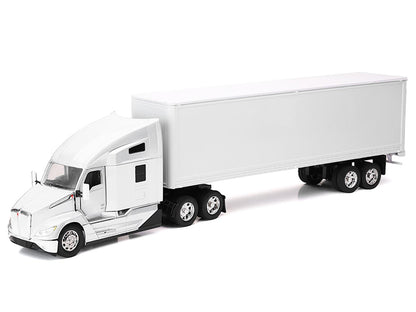 Kenworth T680 Truck White with Dry Van Trailer White "Long Haul Trucker" Series 1/32 Diecast Model by New Ray by New Ray