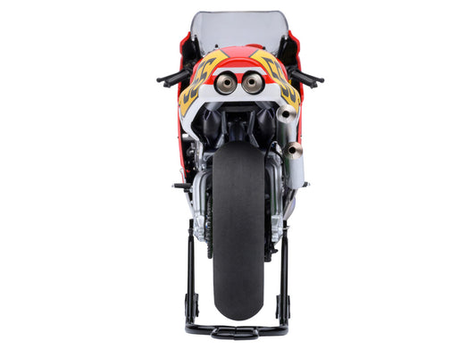 Honda NSR500 WGP500 Motorcycle #56 Red and White with Helmet "Baribari Legend" (1986) OVA 1/12 Model by Autoart by Autoart