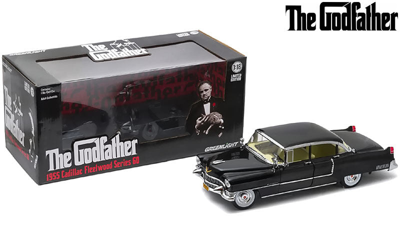 1955 Cadillac Fleetwood Series 60 Special Black "The Godfather" (1972) Movie 1/18 Diecast Model Car by Greenlight by Greenlight