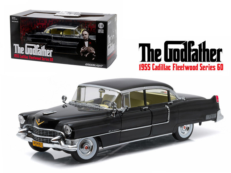 1955 Cadillac Fleetwood Series 60 Special Black "The Godfather" (1972) Movie 1/18 Diecast Model Car by Greenlight by Greenlight
