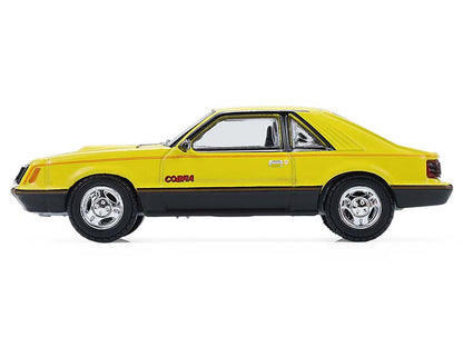 1979 Ford Mustang Cobra Fastback Bright Yellow with Cobra Good Graphics "GreenLight Muscle" Series 30 1/64 Diecast Model Car by Greenlight by Greenlight