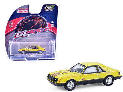 1979 Ford Mustang Cobra Fastback Bright Yellow with Cobra Good Graphics "GreenLight Muscle" Series 30 1/64 Diecast Model Car by Greenlight by Greenlight